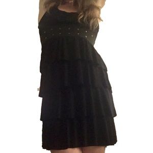 Candy Rain Sz S Black and Gold Cocktail Dress